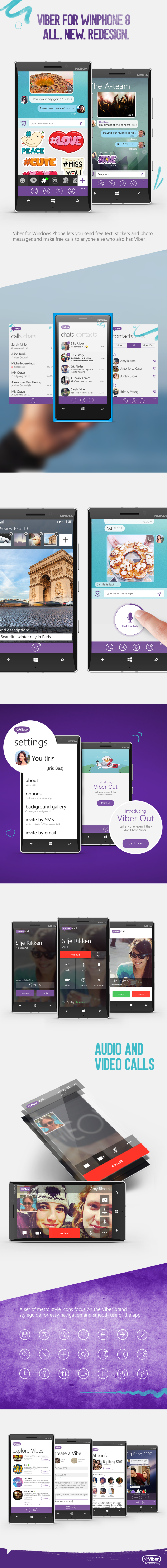Viber for Winphone8 - UI|UX app design